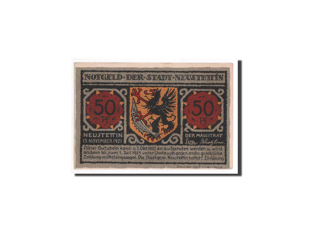 Banconote, Germania, Pommern, 50 Pfennig, 1921, FDS, Mehl:968.1