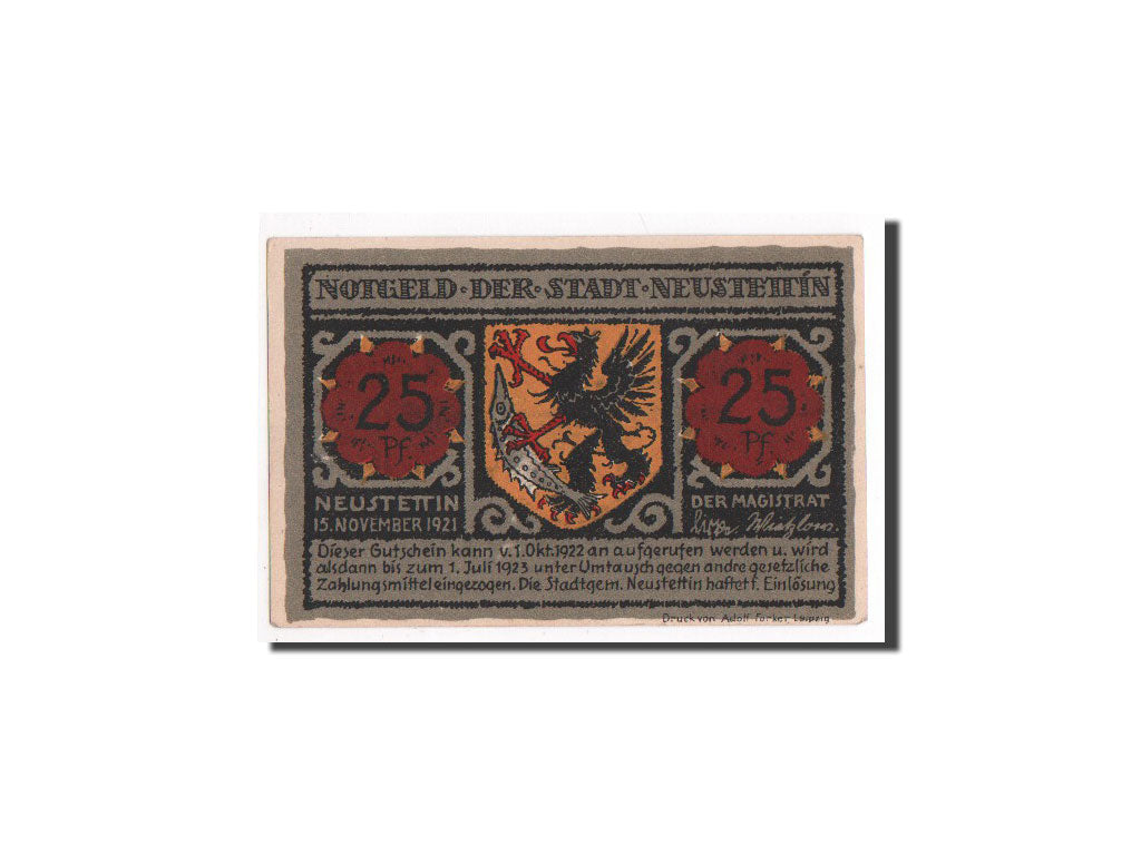 Geldschein, Deutschland, Pommern, 25 Pfennig, 1921, UNZ, Mehl:968.1