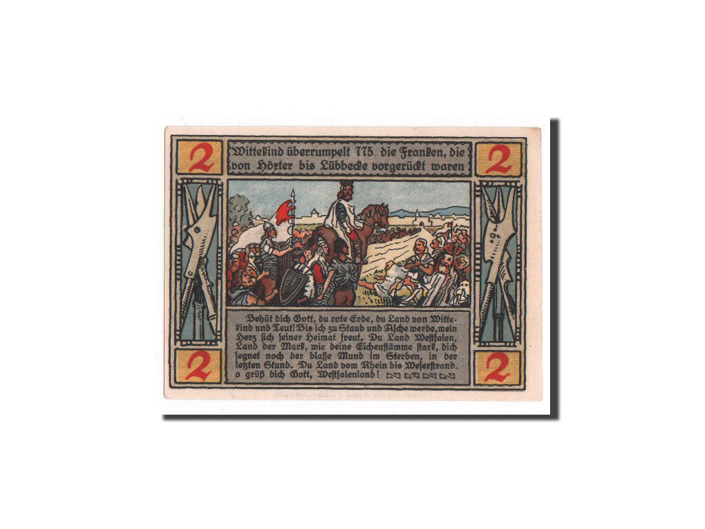 Banknote, Germany, Lubbecke Stadt, 2 Mark, 1921, 1921-07-01, UNC(65-70)