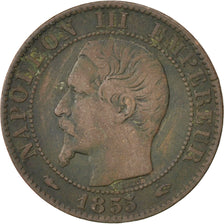 FRANCE, Napoléon III, 5 Centimes, 1855, Paris, KM #777.1, VF(20-25), Bronze, 2..