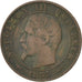FRANCE, Napoléon III, 5 Centimes, 1855, Paris, KM #777.1, VF(20-25), Bronze, 2..