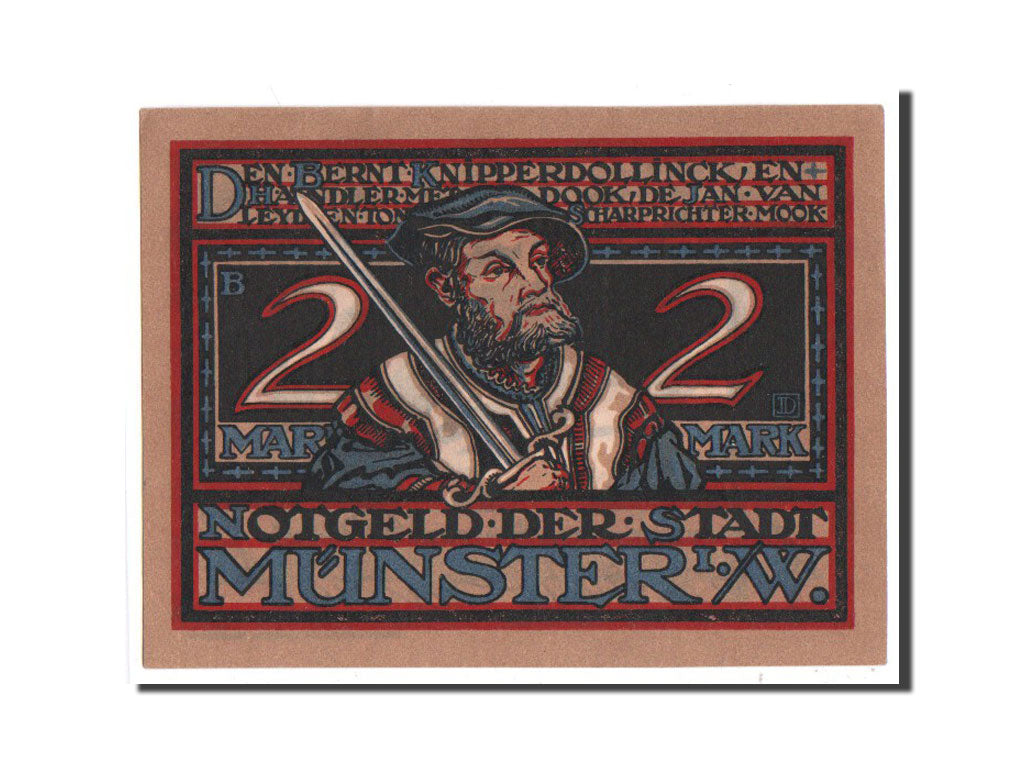 Banknote, Germany, Munster, 2 Mark, 1921, UNC(65-70), Mehl:916.2b