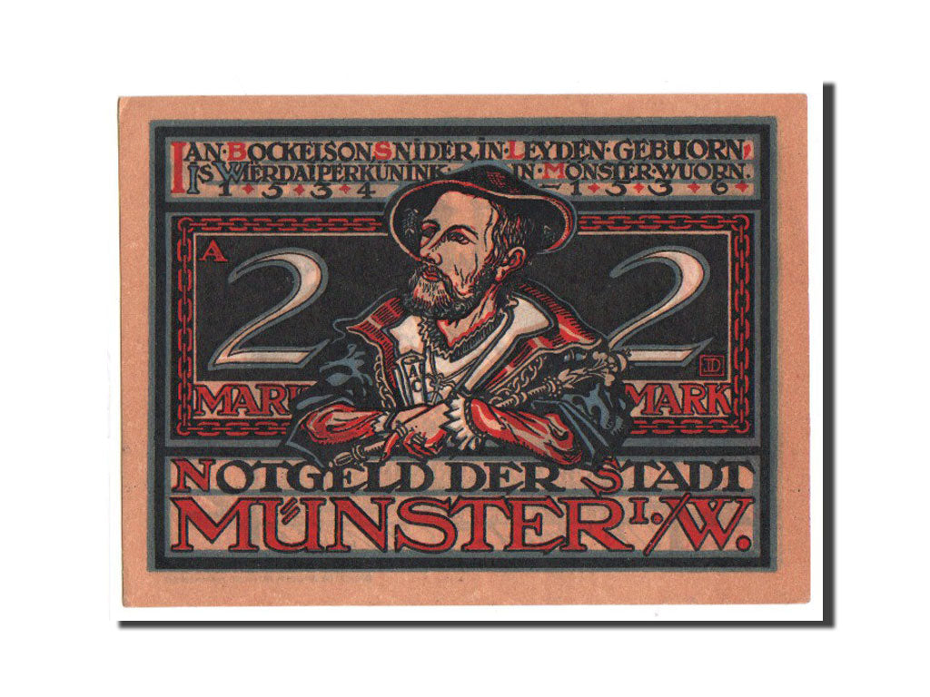 Germany, Munster, 2 Mark, 1921, UNC(64), Mehl #916.2b