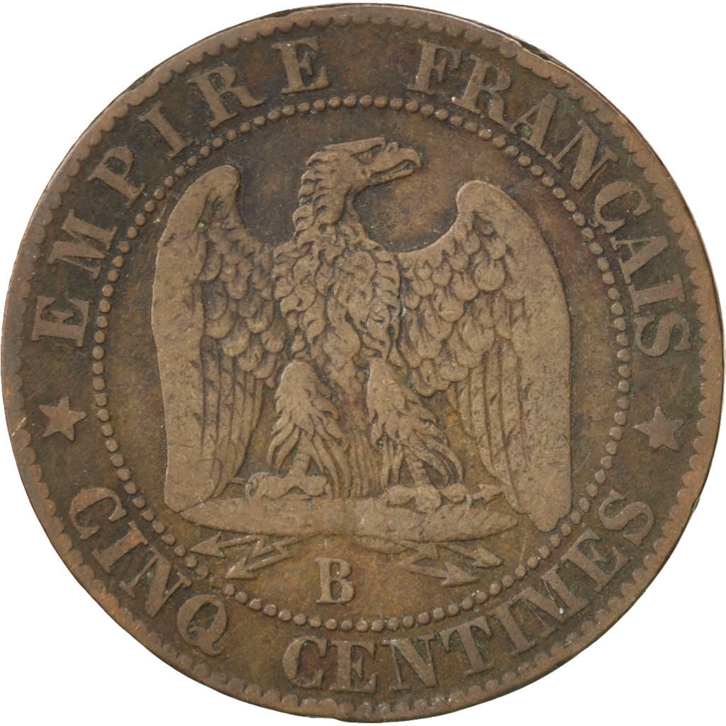 Münze, Frankreich, Napoleon III, Napoléon III, 5 Centimes, 1855, Rouen, S