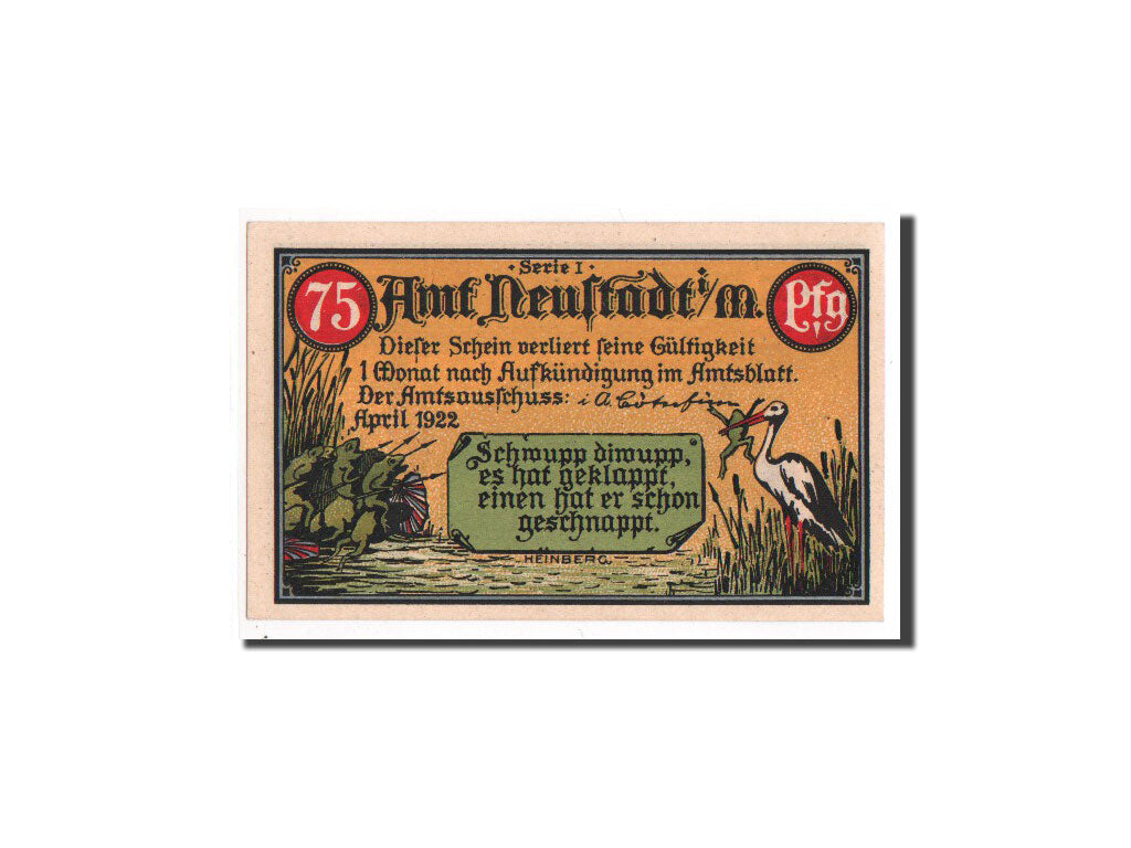 Banknote, Germany, Neustadt Stadt, 75 Pfennig, 1922, 1922-04-01, UNC(65-70)