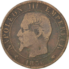 FRANCE, Napoléon III, 5 Centimes, 1856, Paris, KM #777.1, VG(8-10), Bronze, 25.1