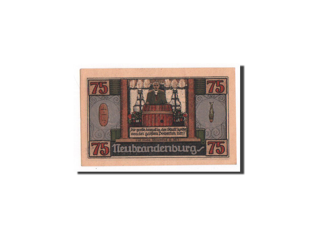 Banknote, Germany, Neubrandenburg Stadt, 75 Pfennig, 1921, UNC(65-70)