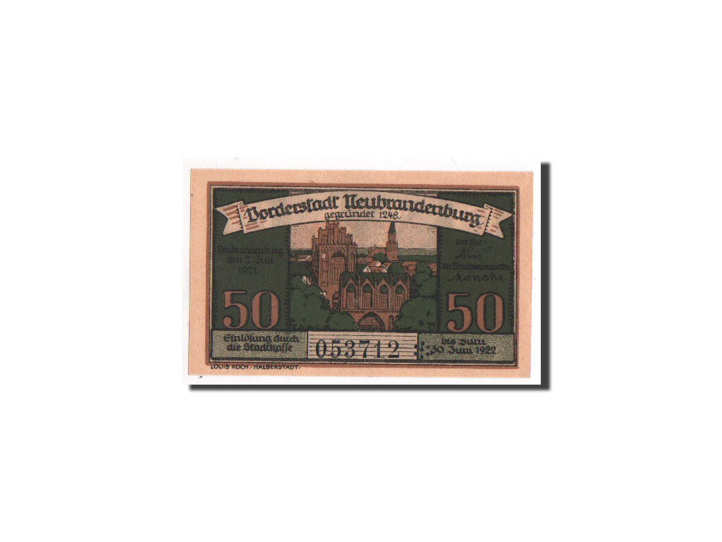 Banknote, Germany, Neubrandenburg Stadt, 50 Pfennig, 1921, UNC(65-70)