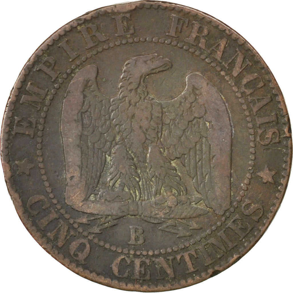 Münze, Frankreich, Napoleon III, Napoléon III, 5 Centimes, 1856, Rouen, SGE+