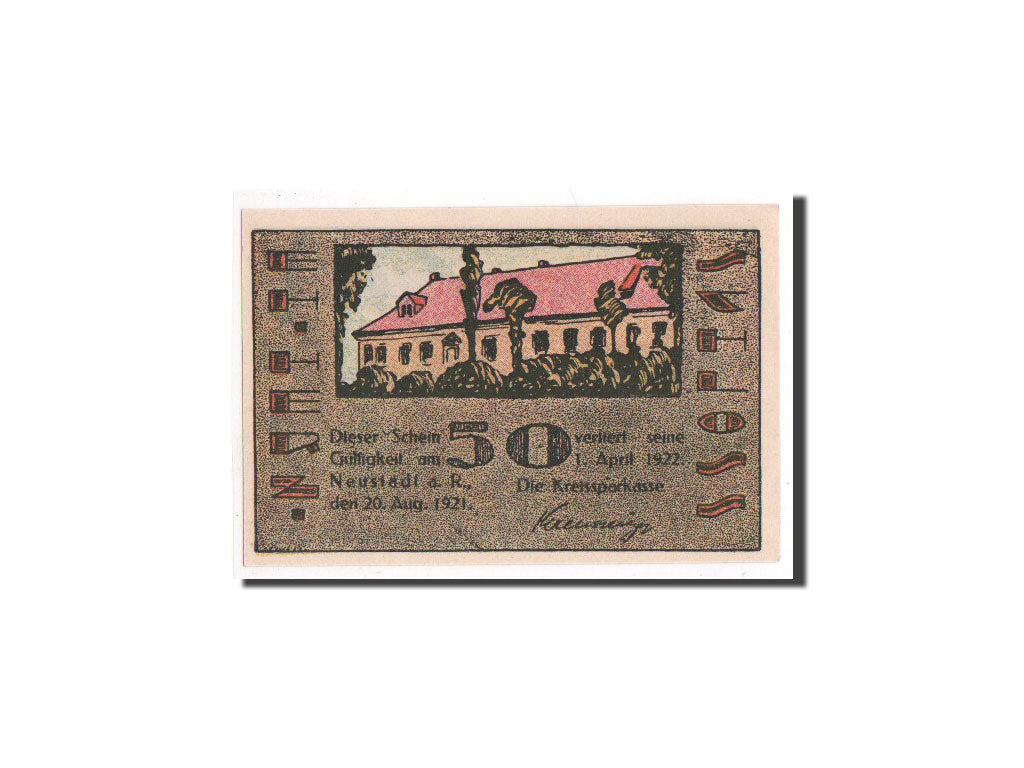 Billet, Allemagne, Neustadt Am Rubenberge Stadt, 50 Pfennig, 1921, NEUF