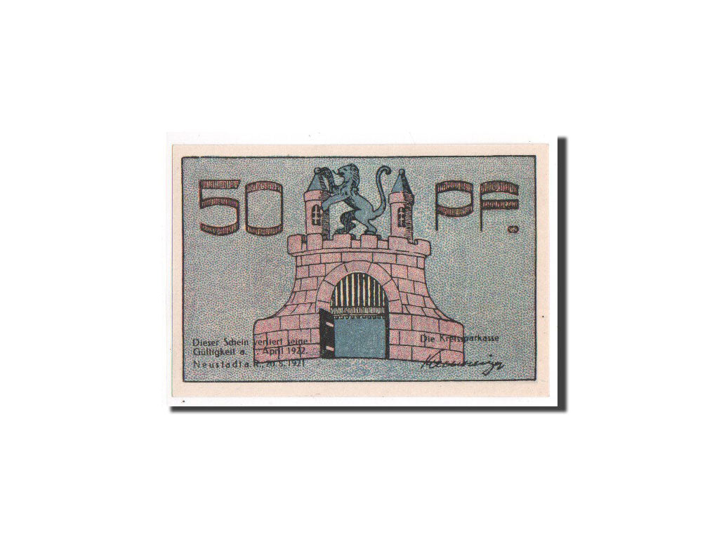 Billet, Allemagne, Neustadt Am Rubenberge Stadt, 50 Pfennig, 1921, NEUF