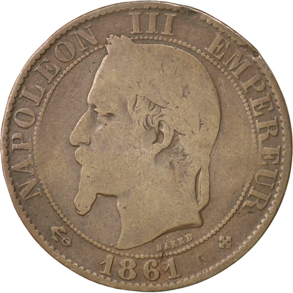 Monnaie, France, Napoleon III, Napoléon III, 5 Centimes, 1861, Strasbourg, B