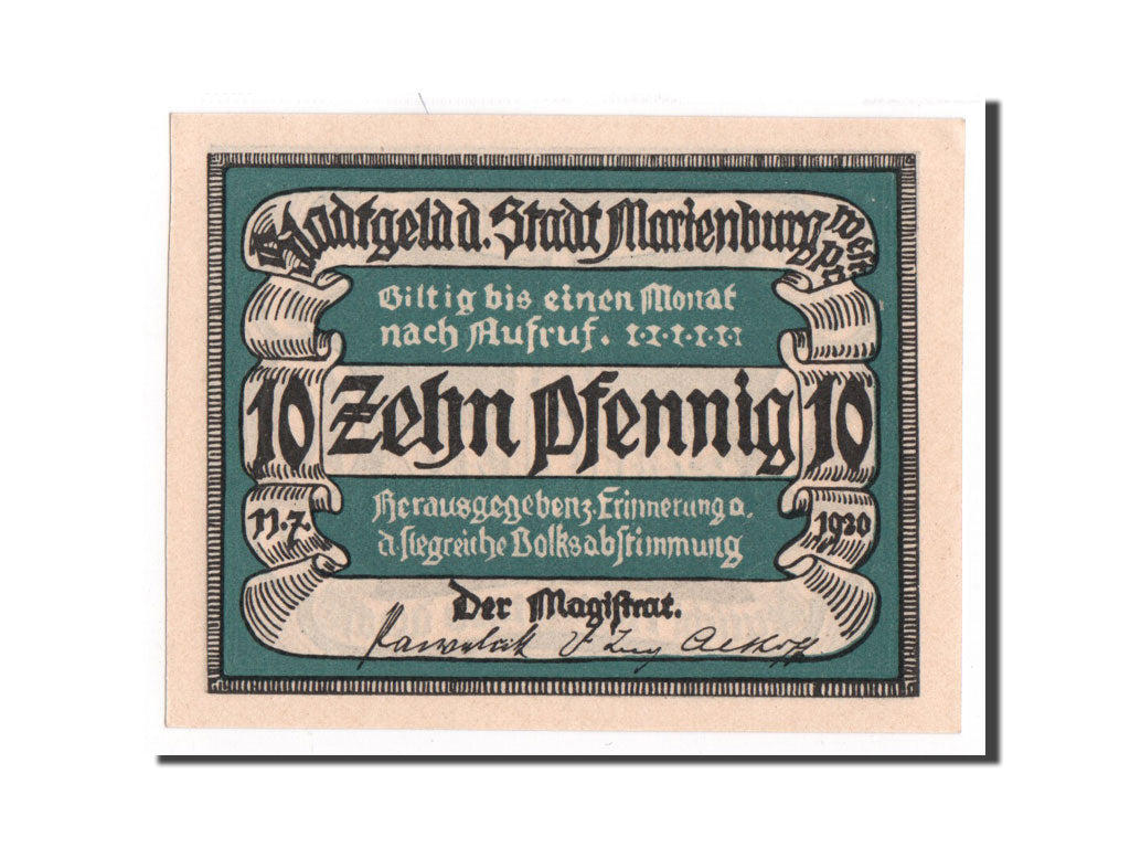 Banknote, Germany, 10 Pfennig, UNC(65-70)