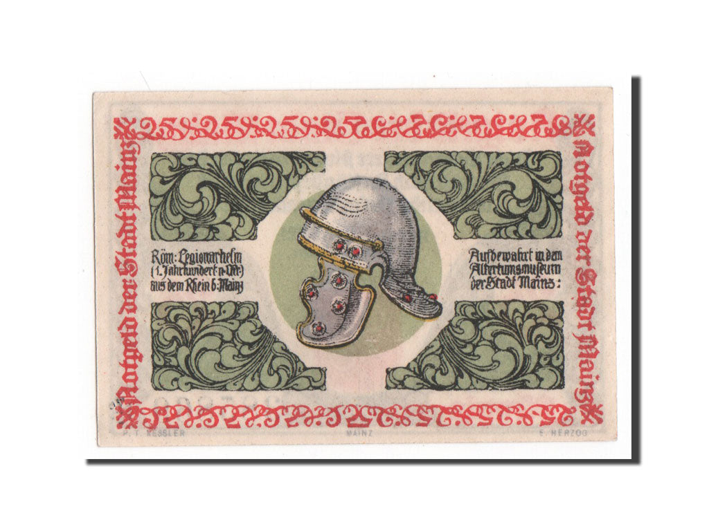 Banknote, Germany, Mainz Stadt, 25 Pfennig, 1921, UNC(65-70), Mehl:860.2