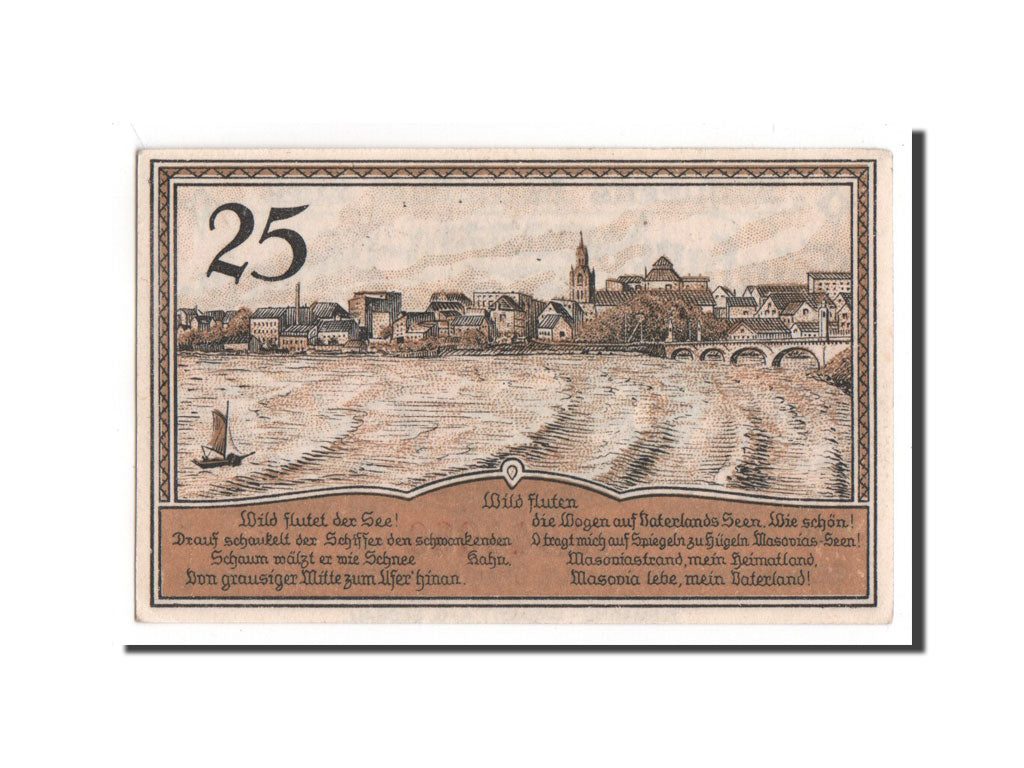 Germany, Lyck Stadt, 25 Pfennig, 1920, UNC(65-70), 044659, Mehl #849.1a