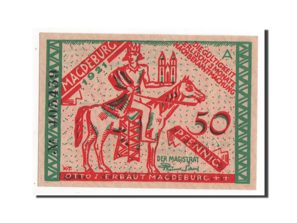 Billet, Allemagne, Magdeburg Stadt, 50 Pfennig, 1921, NEUF, Mehl:857.1