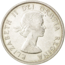 CANADA, Dollar, 1961, Royal Canadian Mint, KM #54, AU(55-58), Silver, 36, 23.33