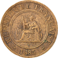 Coin, French Indochina, Cent, 1885, Paris, AU(50-53), Bronze, KM:1, Lecompte:37