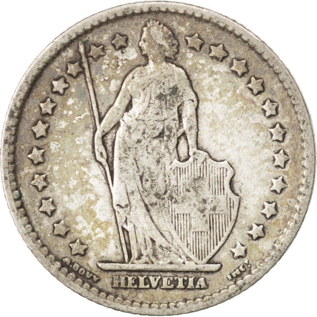 SWITZERLAND, Franc, 1901, Bern, KM #24, VF(30-35), Silver, 23.2, 4.87