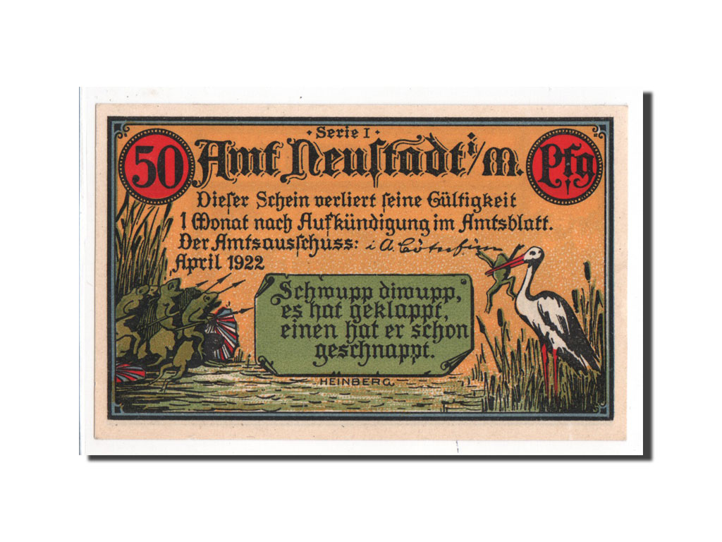 Banknote, Germany, Neustadt Stadt, 50 Pfennig, 1922, 1922-04-01, UNC(65-70)