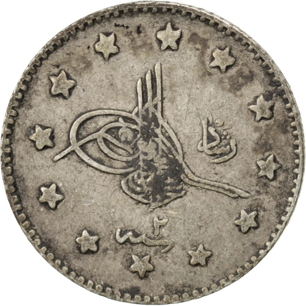 Turchia, Muhammad V, Kurush, 1910, Qustantiniyah, BB, Argento, KM:748