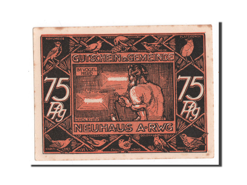 Banknote, Germany, Neuhaus am Rennweg Gemeinde, 75 Pfennig, 1921, UNC(64)