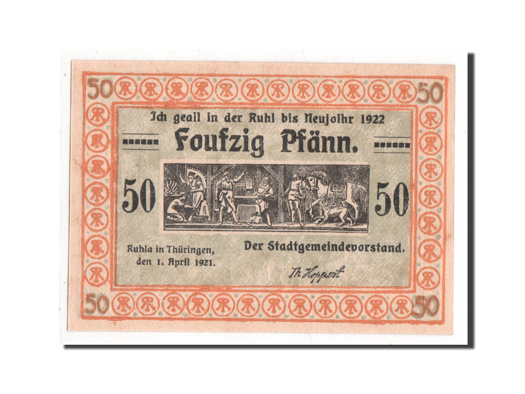 Banknote, Germany, Ruhla Stadte, 50 Pfennig, 1921, UNC(65-70), Mehl:1153.2