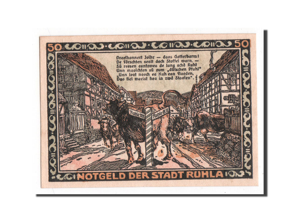 Banknote, Germany, Ruhla Stadte, 50 Pfennig, 1921, UNC(65-70), Mehl:1153.2