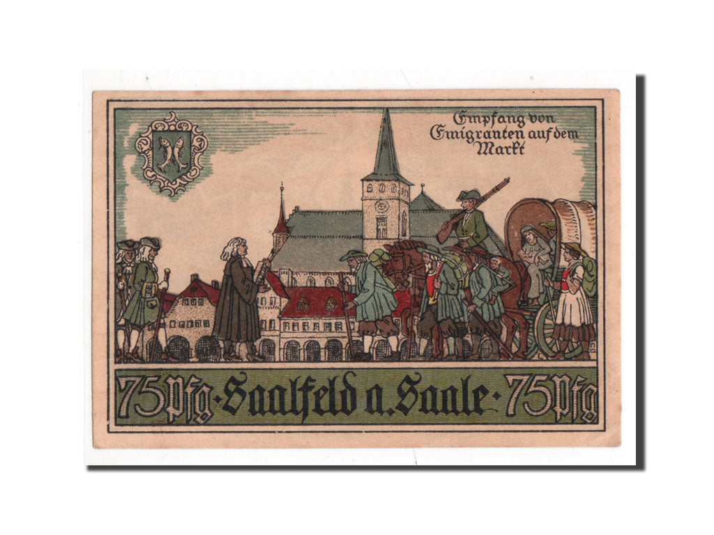 Geldschein, Deutschland, Saalfeld, 75 Pfennig, 1921, UNZ, Mehl:1155.5