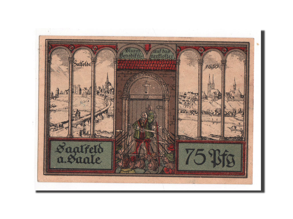 Banknote, Germany, Saalfeld, 75 Pfennig, 1921, UNC(65-70), Mehl:1155.5
