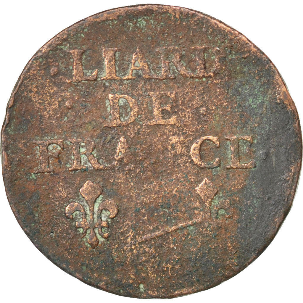 Louis XIV, Liard de France, 1657 A, Corbeil, Frappe médaille, C2G 22