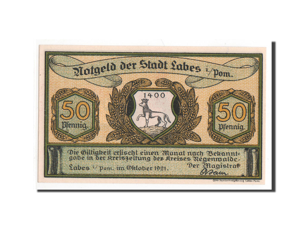 Banknote, Germany, Pommern, 50 Pfennig, 1921, 1921-10-01, UNC(65-70)