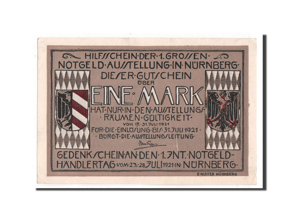Banknote, Germany, Nurnberg Bayerische Staatsbank, 1 Mark, 1921, UNC(65-70)