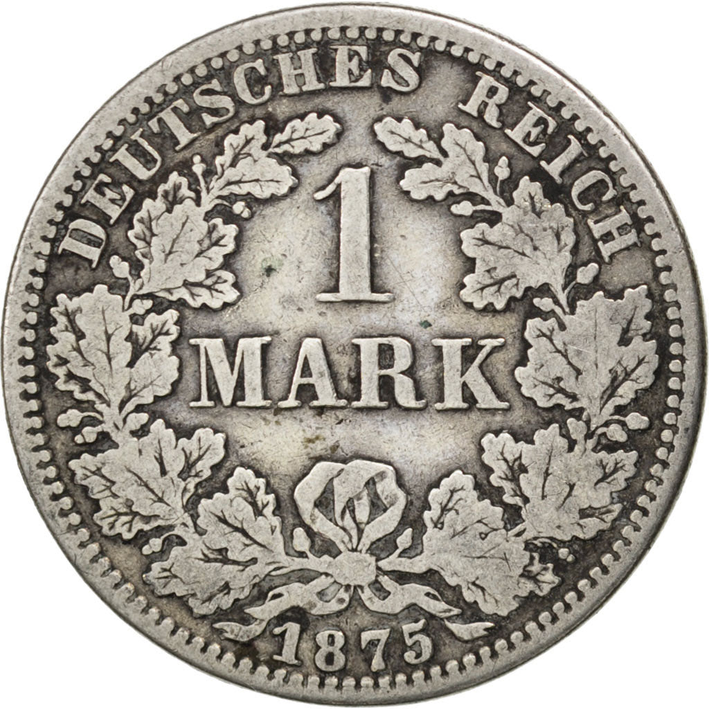 GERMANIA - IMPERO, Wilhelm I, Mark, 1875, Berlin, MB+, Argento, KM:7