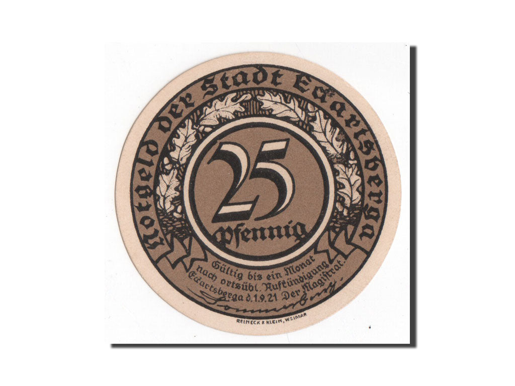 Banknote, Germany, Eckartsberga Thur. Stadt, 25 Pfennig, 1921, UNC(65-70)