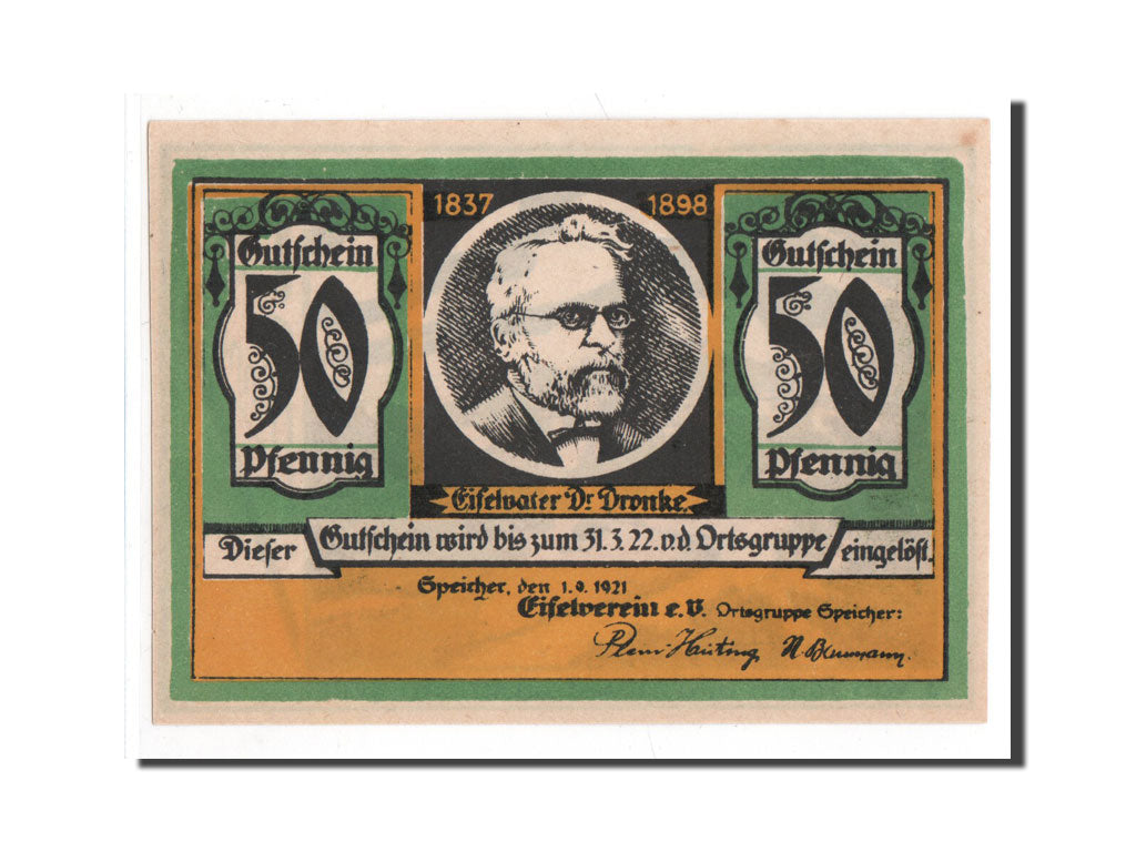 Billet, Allemagne, Speicher Rheinland, 50 Pfennig, 1921, NEUF, Mehl:1248.1