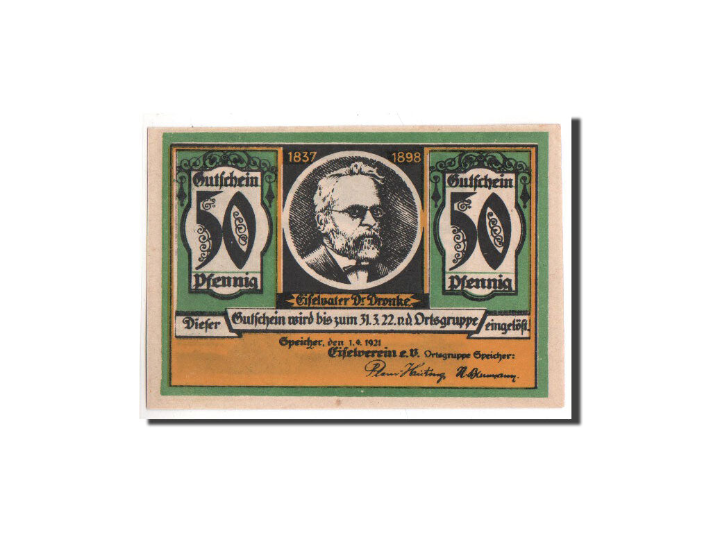 Banconote, Germania, Speicher Rheinland, 50 Pfennig, 1921, FDS, Mehl:1248.1