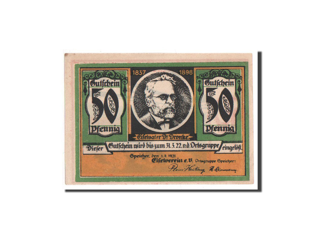 Geldschein, Deutschland, Speicher Rheinland, 50 Pfennig, 1921, UNZ, Mehl:1248.1