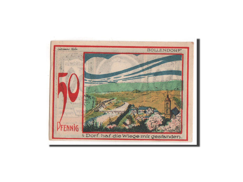 Geldschein, Deutschland, Speicher Rheinland, 50 Pfennig, 1921, UNZ, Mehl:1248.1