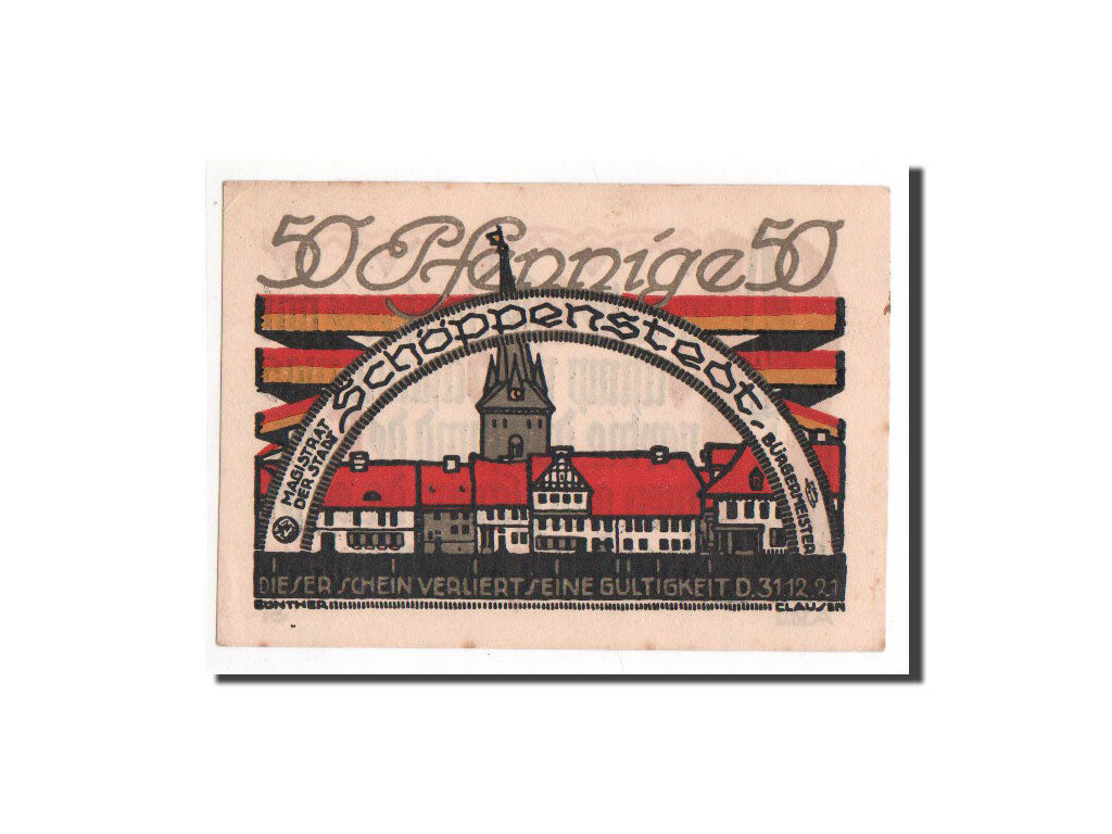 Banknote, Germany, Schoppenstedt, 50 Pfennig, UNC(65-70), Mehl:1199.1a