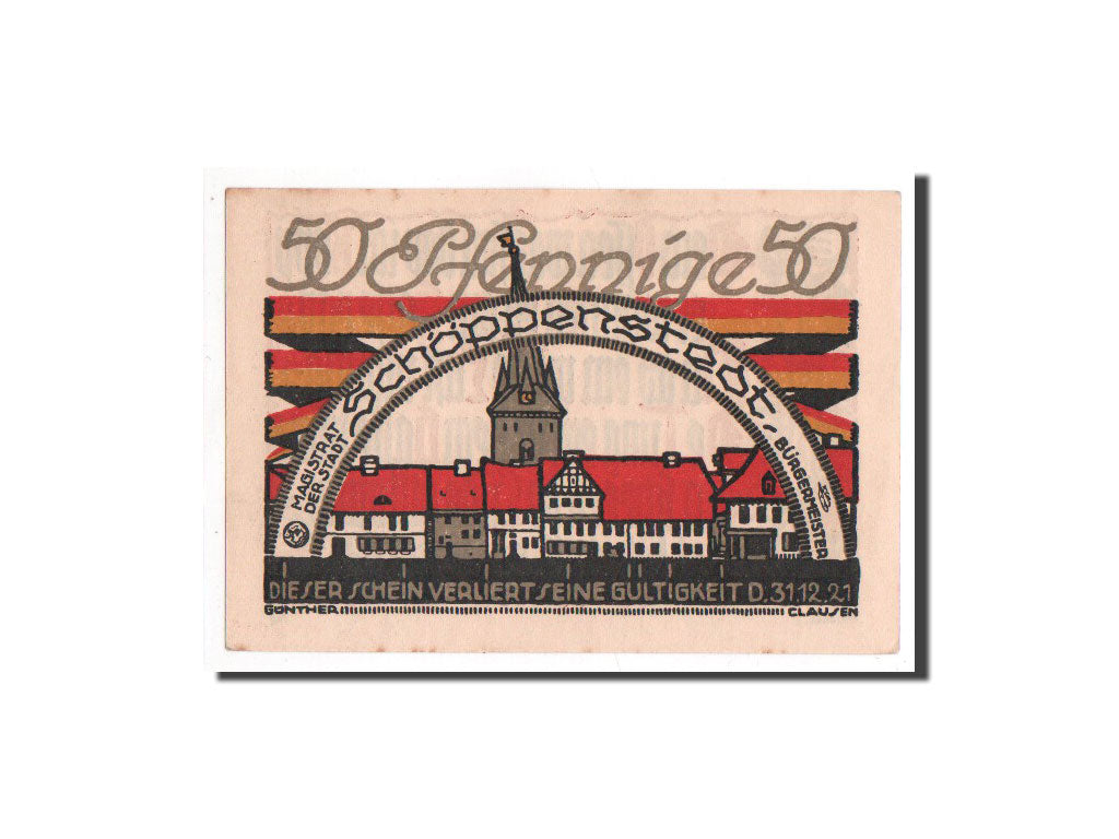 Banknote, Germany, Schoppenstedt, 50 Pfennig, UNC(65-70), Mehl:1199.1a
