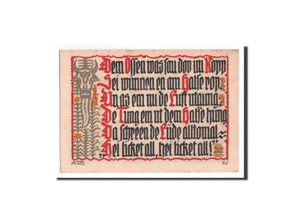 Banknote, Germany, Schoppenstedt, 50 Pfennig, UNC(65-70), Mehl:1199.1a