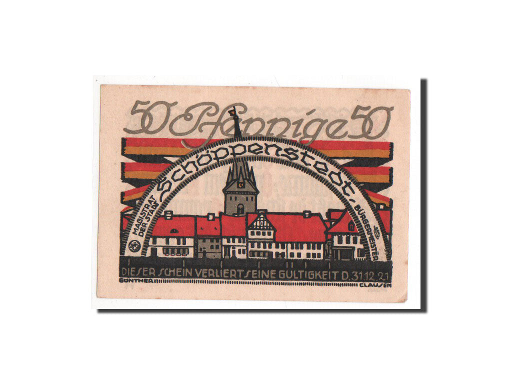 Banknote, Germany, Schoppenstedt, 50 Pfennig, UNC(65-70), Mehl:1199.1a