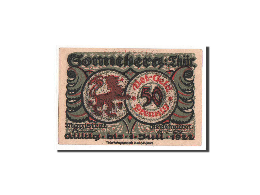 Banknote, Germany, Sonneberg, 50 Pfennig, UNC(65-70), Mehl:1244.2