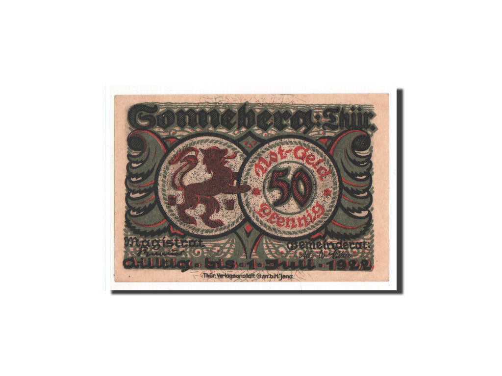 Banknote, Germany, Sonneberg, 50 Pfennig, UNC(65-70), Mehl:1244.2
