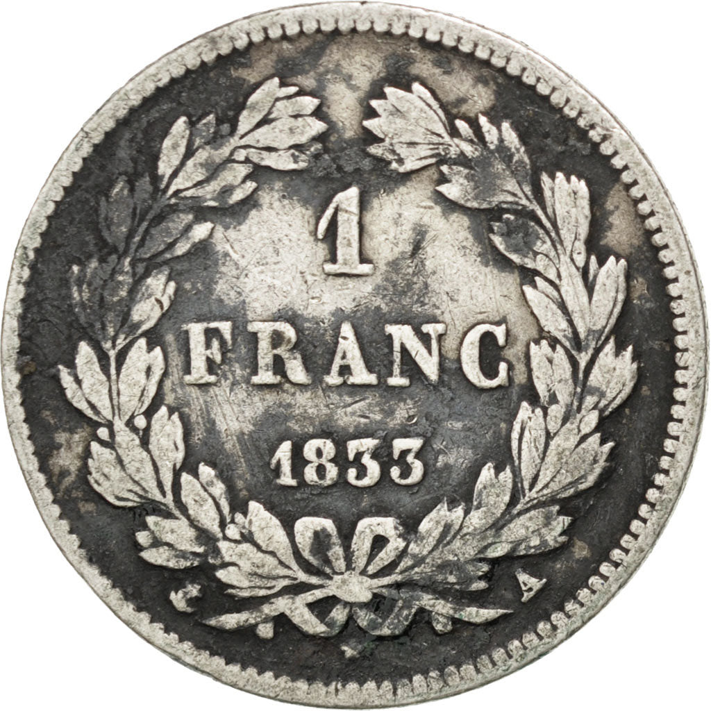 Louis-Philippe, 1 Franc tête laurée, 1833 A, Paris, Gadoury 453