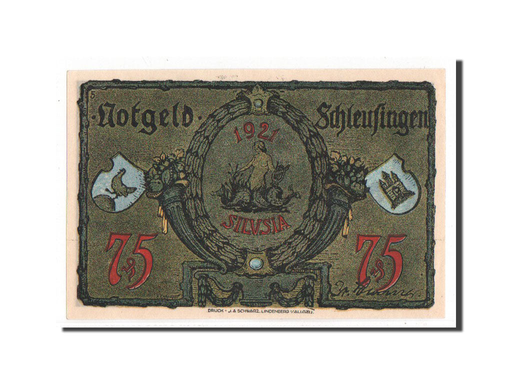 Banknote, Germany, Schleusingen Stadt, 75 Pfennig, UNC(65-70), Mehl:1181.1a
