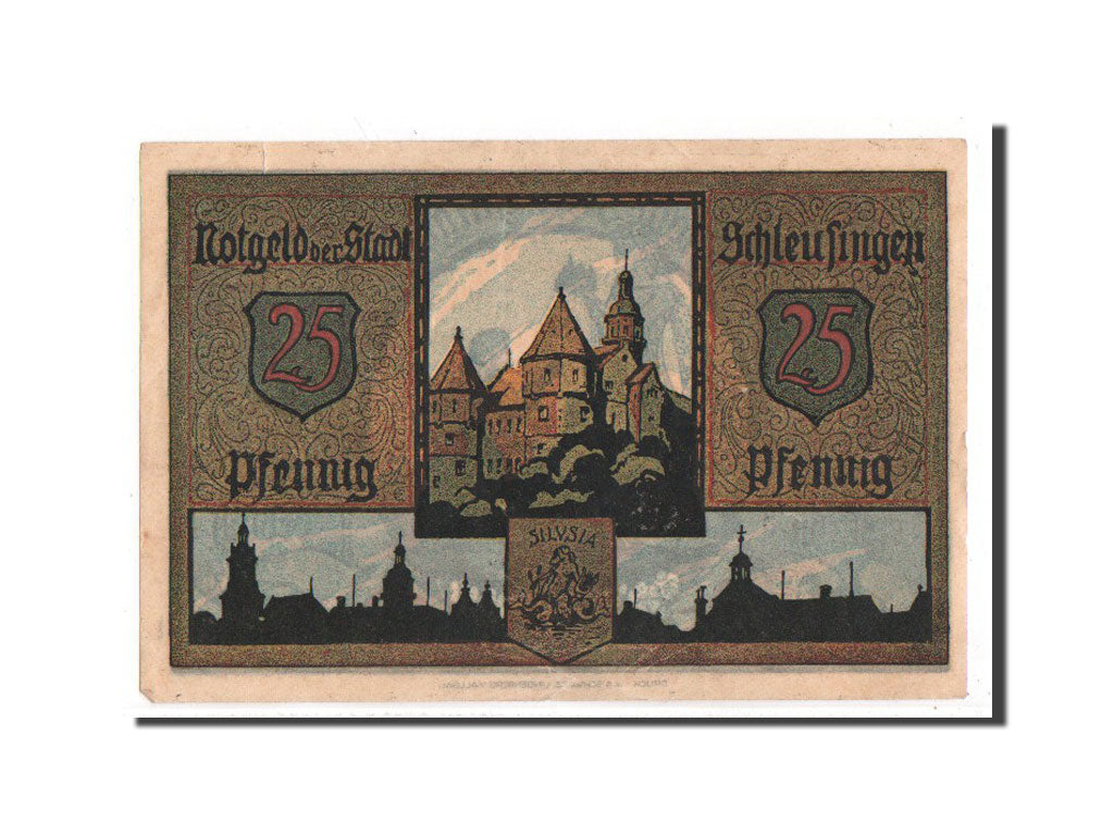 Banknote, Germany, Schleusingen Stadt, 25 Pfennig, UNC(65-70), Mehl:1181.1a