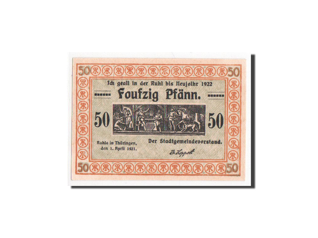 Banknote, Germany, Ruhla Stadte, 50 Pfennig, 1921, UNC(65-70), Mehl:1153.2