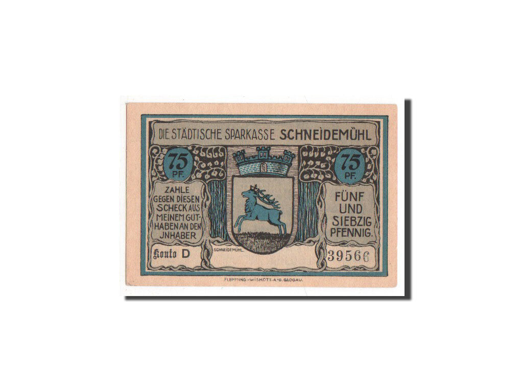 Billete, 75 Pfennig, 1921, Alemania, UNC